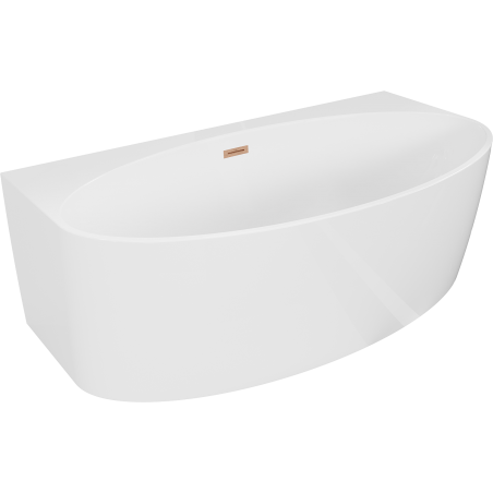 Mexen Bruna voľne stojaca pri stene 170 x 88 cm, biela lesk, prepad brúsená meď - 52731708800-65