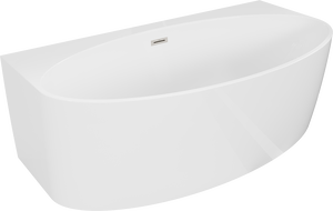 Mexen Bruna voľne stojaca vaňa k stene 170 x 88 cm, biela lesklá, prepad brúsený nikel - 52731708800-97