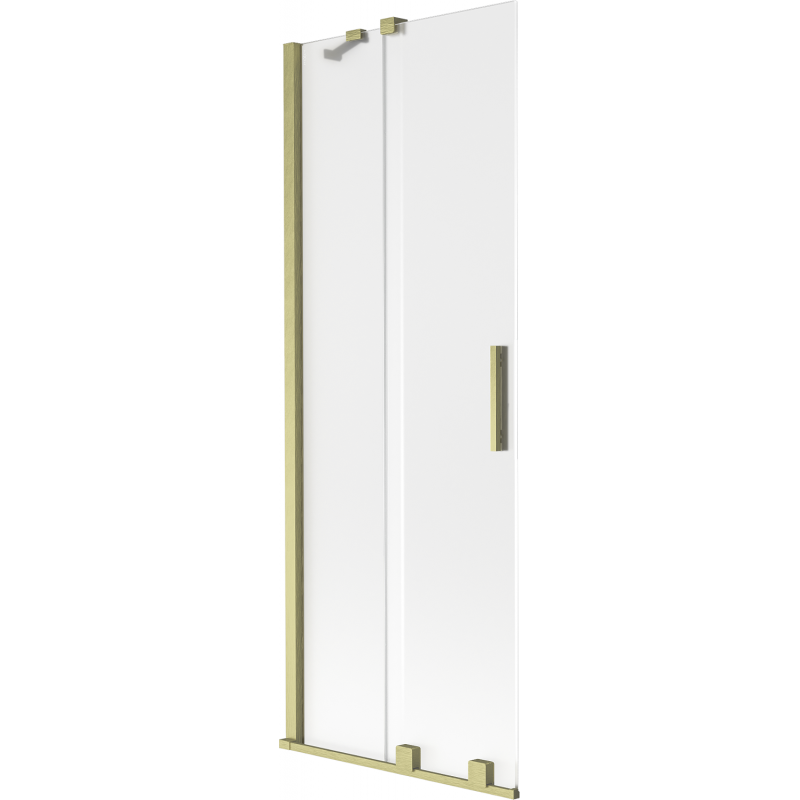 Mexen Velar vaňová zástena 2-krídlová posuvná 75 x 150 cm, námraza, zlatý kartáčovaný - 896-075-000-31-55