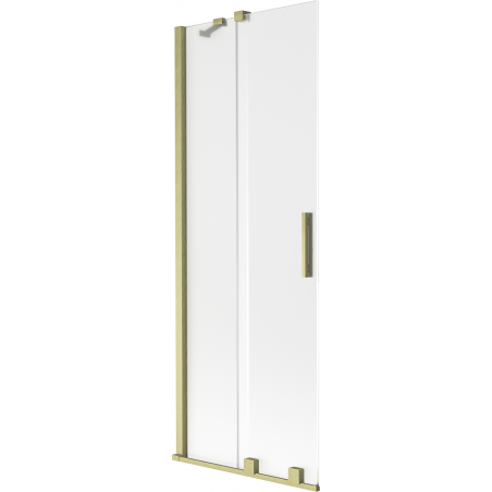 Mexen Velar vaňová zástena 2-krídlová posuvná 75 x 150 cm, námraza, zlatý kartáčovaný - 896-075-000-31-55