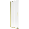 Mexen Velar vaňová zástena 2-krídlová posuvná 75 x 150 cm, námraza, zlatý kartáčovaný - 896-075-000-31-55
