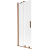 Mexen Velar sprchová zástena 2-krídlová posuvná 75 x 150 cm, mráz, brúsená meď - 896-075-000-31-65