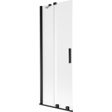 Mexen Velar dvojkrídlové sprchové dvere, posuvné 75 x 150 cm, mrazené, čierne - 896-075-000-31-70