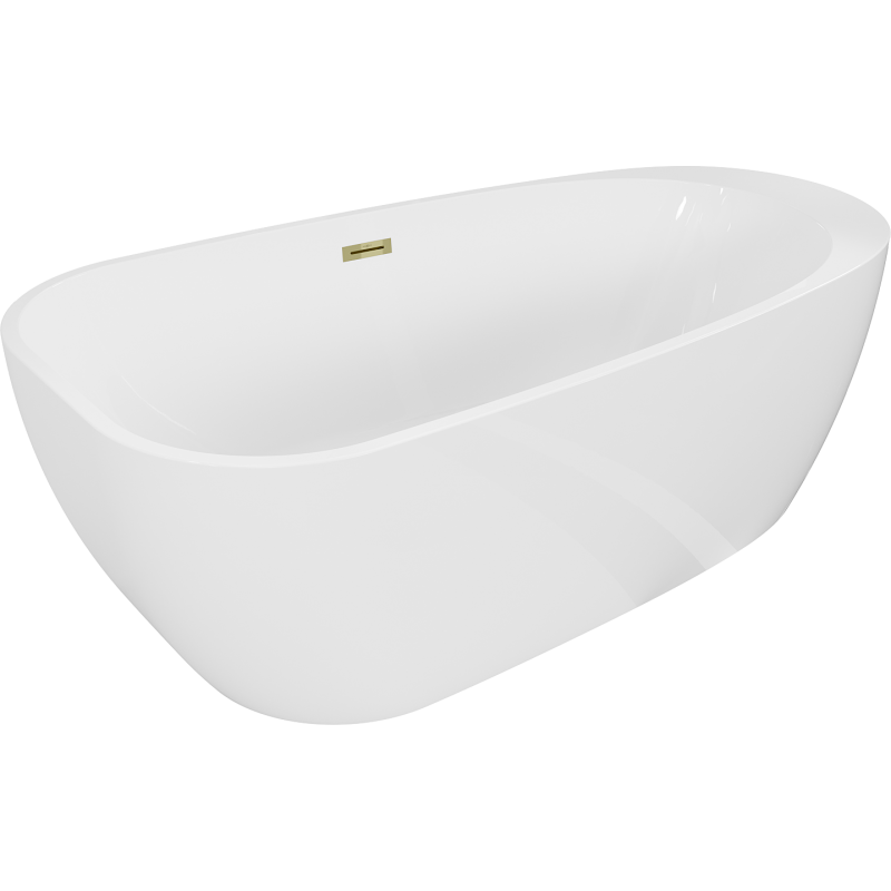 Mexen Giada voľne stojaca vaňa 170 x 90 cm, biely lesk, zlatý prepad - 52741709000-50