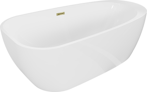 Mexen Giada voľne stojaca vaňa 170 x 90 cm, biely lesk, zlatý prepad - 52741709000-50