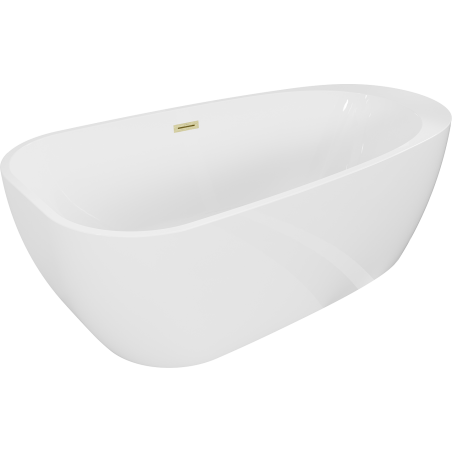 Mexen Giada voľne stojaca vaňa 170 x 90 cm, biela lesklá, prepad zlatý brúsený - 52741709000-55