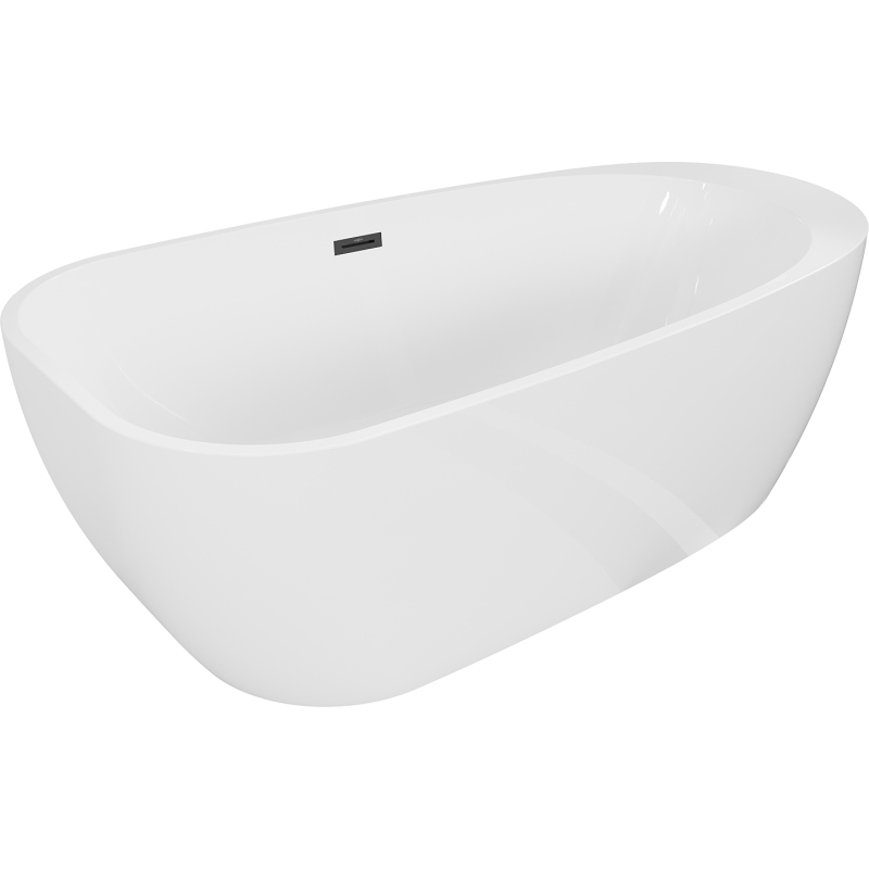 Mexen Giada voľne stojaca vaňa 170 x 90 cm, biela lesklá, čierny prepad - 52741709000-70
