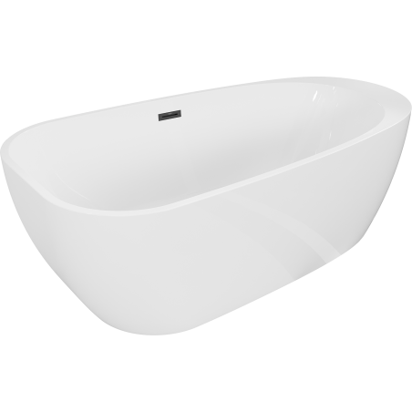 Mexen Giada voľne stojaca vaňa 170 x 90 cm, biela lesklá, čierny prepad - 52741709000-70
