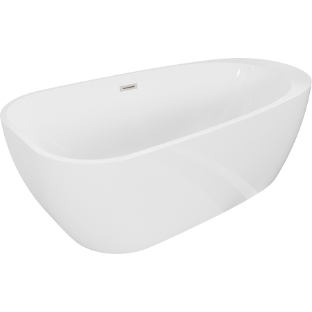 Mexen Giada voľne stojaca vaňa 170 x 90 cm, biela lesk, prepad brúsený nikel - 52741709000-97