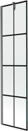 Mexen Next vaňová zástena 1-krídlová 50 x 150 cm, čierna mriežka, gun gray brúsená - 895-050-000-00-77-66