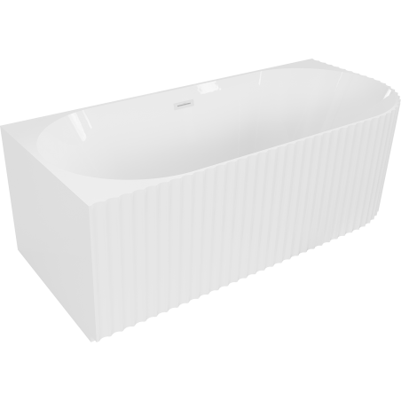 Mexen Gia voľne stojaca rohová vaňa s ryhovaním ľavá 150 x 75 cm, biela lesklá, biely prepad - 52701507500L-20