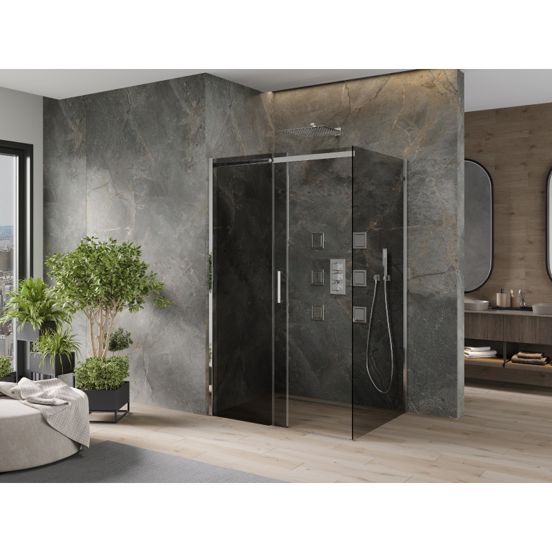 Mexen Omega posuvná sprchová kabína 150 x 90 cm, grafitová, chrómová - 825-150-090-01-40