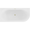 Mexen Gia voľne stojaca rohová ryhovaná ľavá vaňa 170 x 80 cm, biela mat, prepad zlatý kartáčovaný - 52701708001L-55