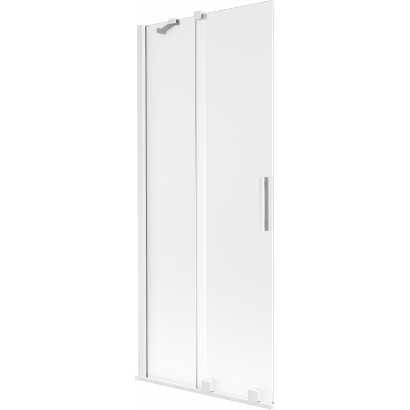 Mexen Velar sprchová zástenka dvojkrídlová posuvná 80 x 150 cm, mrazivá, biela - 896-080-000-31-20