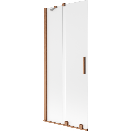 Mexen Velar dvojkrídlový posuvný vaňový záves 80 x 150 cm, mrazené, kartáčovaná meď - 896-080-000-31-65