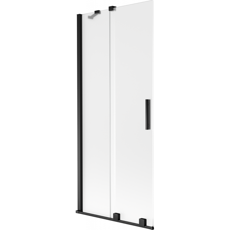 Mexen Velar sprchový kút 2-krídlový posuvný 85 x 150 cm, mrazené sklo, čierny - 896-085-000-31-70