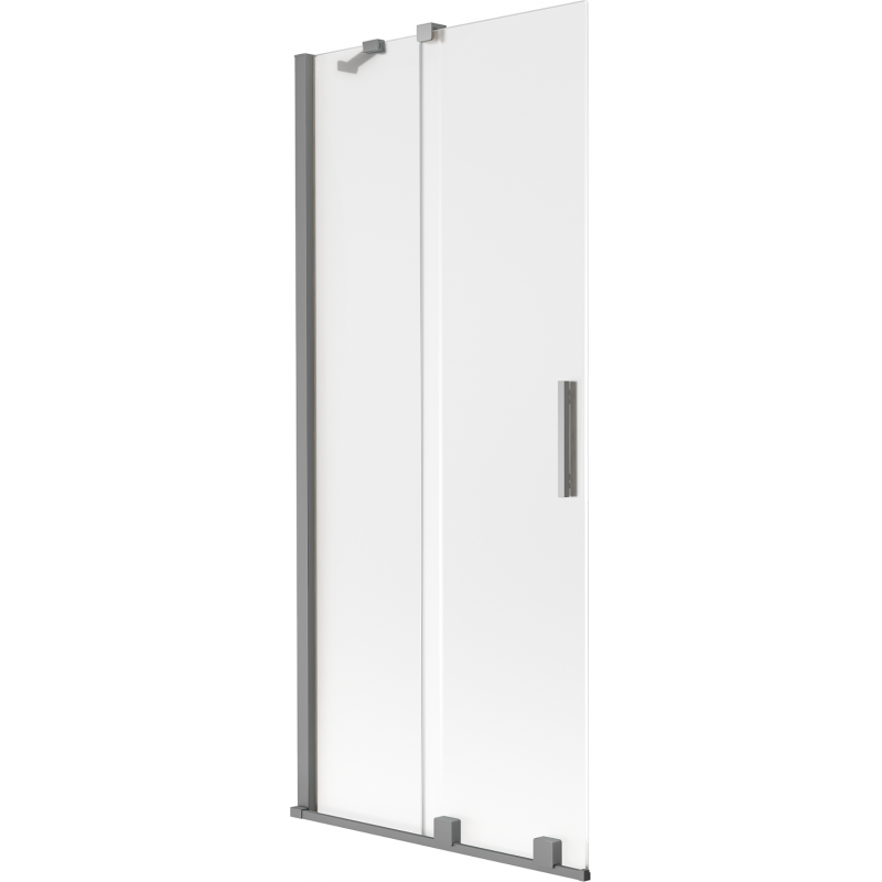 Mexen Velar vaňová zástena 2-dielna posuvná 85 x 150 cm, mrazené sklo, gun metal - 896-085-000-31-95