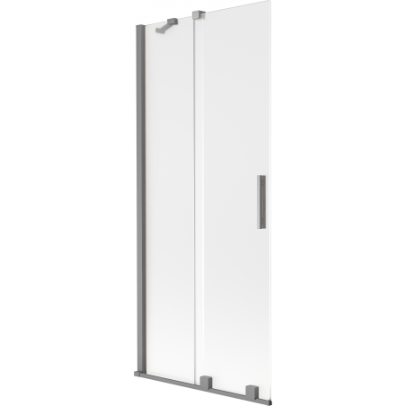 Mexen Velar vaňová zástena 2-dielna posuvná 85 x 150 cm, mrazené sklo, gun metal - 896-085-000-31-95