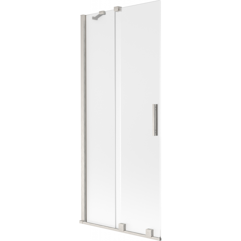 Mexen Velar dvojkrídlová vaňová zástenka posuvná 85 x 150 cm, matná, brúsený nikel - 896-085-000-31-97