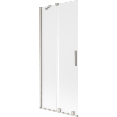 Mexen Velar dvojkrídlová vaňová zástenka posuvná 85 x 150 cm, matná, brúsený nikel - 896-085-000-31-97