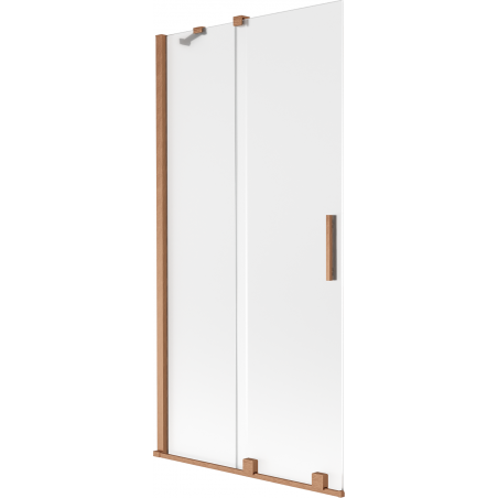 Mexen Velar vaňová stena 2-krídlová posuvná 90 x 150 cm, matná, brúsená meď - 896-090-000-31-65