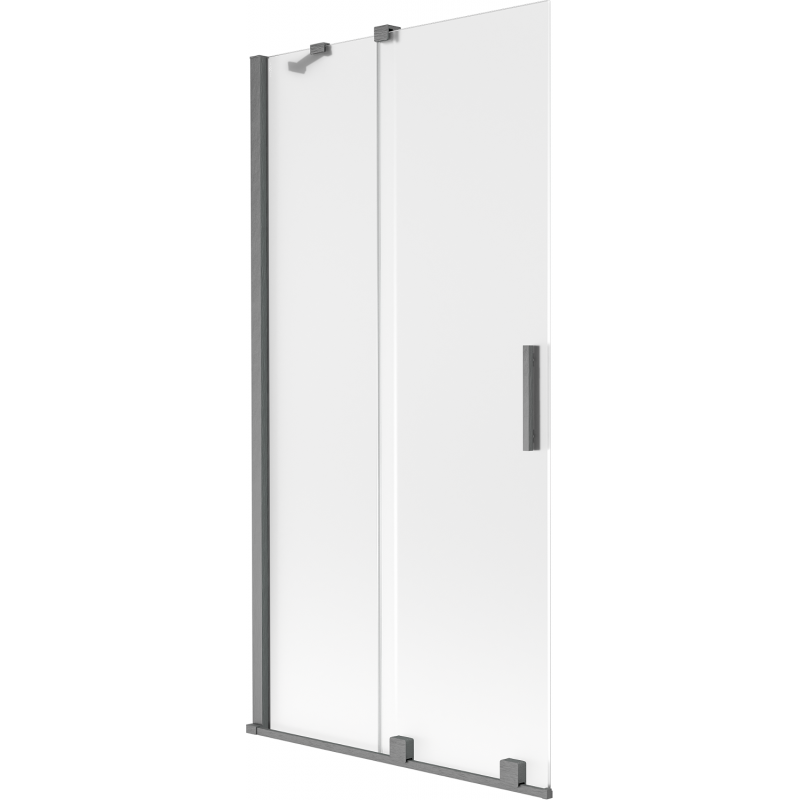 Mexen Velar dvojkrídlový posuvný kúpeľňový paraván 90 x 150 cm, matný, brúsená gun gray - 896-090-000-31-66