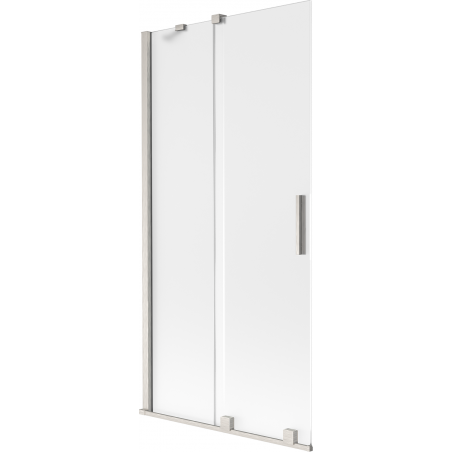 Mexen Velar dvojkrídlový presklený sprchový záves 90 x 150 cm, mrazom, brúsený nikel - 896-090-000-31-97