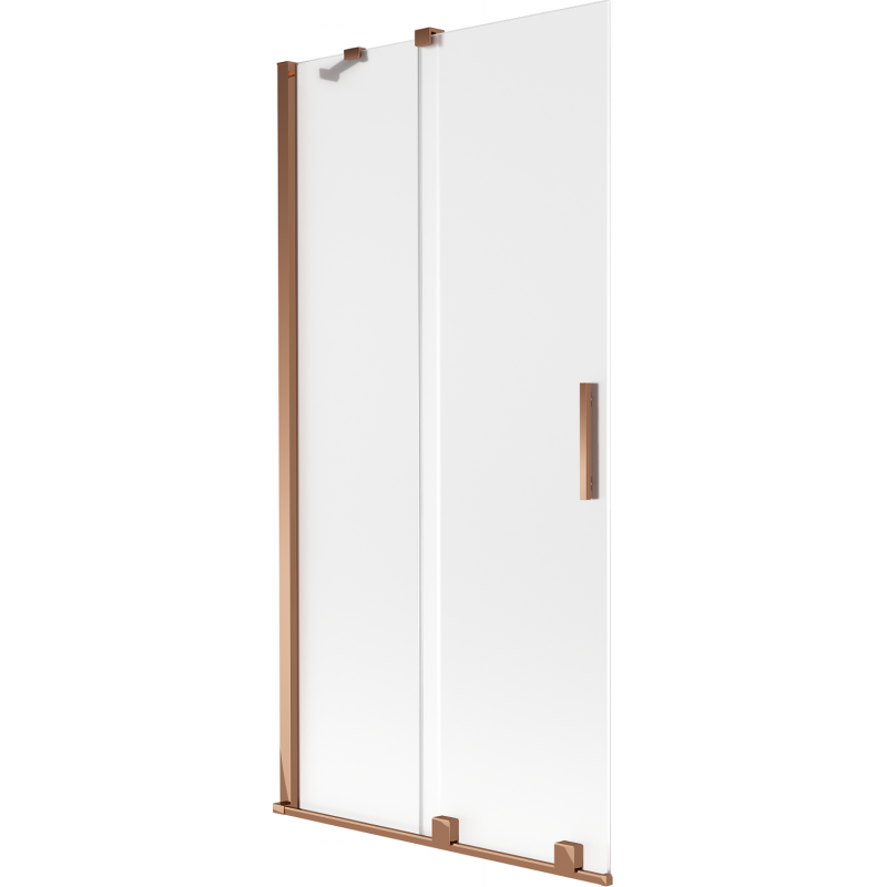 Mexen Velar vaňový paraván 2-krídlový posuvný 95 x 150 cm, matný, ružové zlato - 896-095-000-31-60