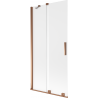 Mexen Velar sprchovacia zástena 2-krídlová posuvná 95 x 150 cm, mrazivá, ružové zlato - 896-095-000-31-60