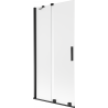 Mexen Velar dvojkrídlová posuvná vaňová zástena 95 x 150 cm, mrazené, čierne - 896-095-000-31-70