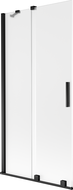 Mexen Velar dvojkrídlová posuvná vaňová zástena 95 x 150 cm, mrazené, čierne - 896-095-000-31-70
