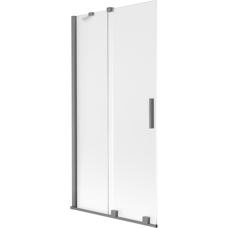 Mexen Velar vaňová zástena s 2-posuvnými krídlami, 95 x 150 cm, mliečna, gun metal - 896-095-000-31-95