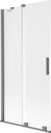 Mexen Velar vanová zástěna 2-křídlová posuvná 95 x 150 cm, mražené sklo, gun metal - 896-095-000-31-95