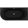 Mexen Gia voľne stojaca vaňa rohová ryhovaná pravá 170 x 80 cm, čierna matná, biely prepad - 52701708071P-20