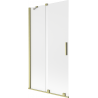 Mexen Velar vaňová zástena 2-krídlová posuvná 100 x 150 cm, mrazivé, zlaté kartáčované - 896-100-000-31-55