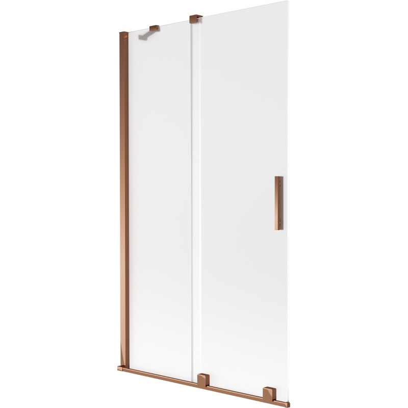 Mexen Velar dvojkrídlový vaňový záves, posuvný 100 x 150 cm, mrazený, ružové zlato - 896-100-000-31-60