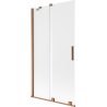 Mexen Velar vaňová zástena 2-krídlová posuvná 100 x 150 cm, mrazené sklo, brúsená meď - 896-100-000-31-65