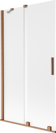 Mexen Velar vaňová zástena 2-krídlová posuvná 100 x 150 cm, mrazené sklo, brúsená meď - 896-100-000-31-65