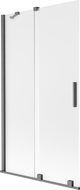 Mexen Velar dvojkrídlové zasúvacie vaňové dvere 100 x 150 cm, mráz, kartáčovaná sivá zbraň - 896-100-000-31-66