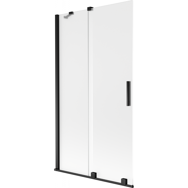 Mexen Velar sprchová zástená 2-krídlová posuvná 100 x 150 cm, mrazené sklo, čierna - 896-100-000-31-70