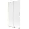 Mexen Velar sprchová zástena 2-krídlová posuvná 100 x 150 cm, mráz, brúsený nikel - 896-100-000-31-97