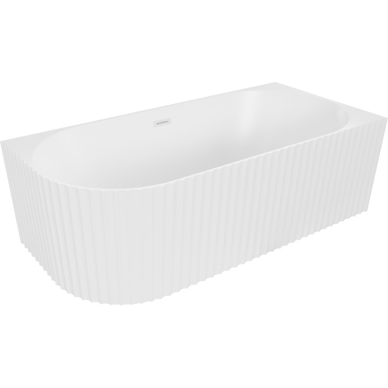 Mexen Gia voľne stojaca rohová vaňa pravá 150 x 75 cm, biela matná, biely prepad - 52701507501P-20