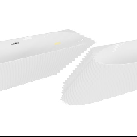 Mexen Gia voľne stojaca rohová ryhovaná pravá 170 x 80 cm, biela lesklá, preliv zlatý - 52701708000P-50