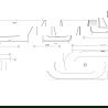 Mexen Gia voľne stojaca rohová vaňa ryhovaná pravá 170 x 80 cm, biely lesk, prepad gun gray brúsený - 52701708000P-66