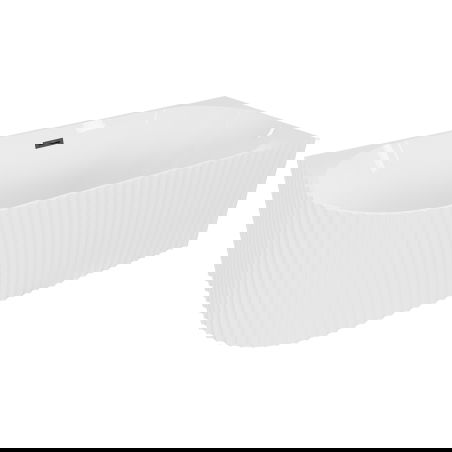 Mexen Gia voľne stojaca rohová ryhovaná pravá 170 x 80 cm, biela lesklá, prepad čierny - 52701708000P-70