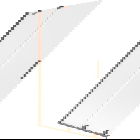 Mexen Velar dvojkrídlový posuvný vaňový paraván 110 x 150 cm, mrazené, ružové zlato - 896-110-000-31-60