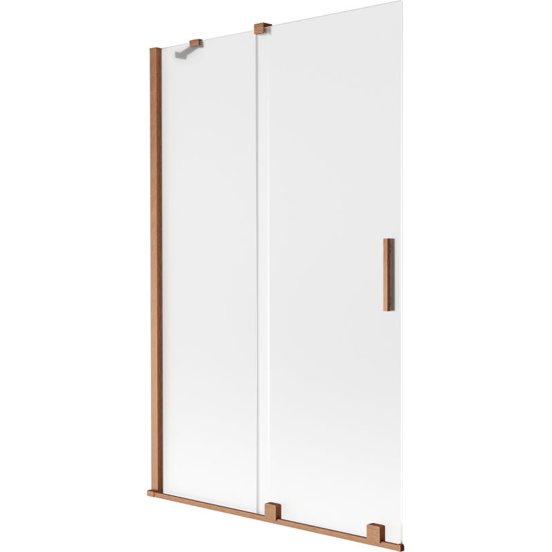 Mexen Velar sprchová zástena dvojdverová posuvná 110 x 150 cm, matné sklo, kartáčovaná meď - 896-110-000-31-65