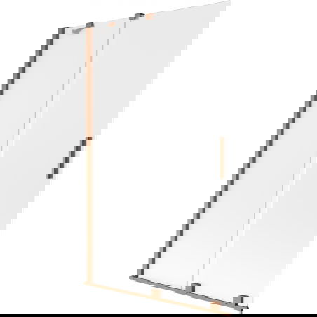 Mexen Velar paraván na vaňu 2-krídlový posuvný 110 x 150 cm, námraza, kartáčovaná meď - 896-110-000-31-65