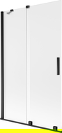 Mexen Velar dvojkrídlová vaňová zástena 110 x 150 cm, matná, čierna - 896-110-000-31-70