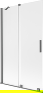 Mexen Velar vaňová zástena 2-krídlová posuvná 110 x 150 cm, matná, gun metal - 896-110-000-31-95